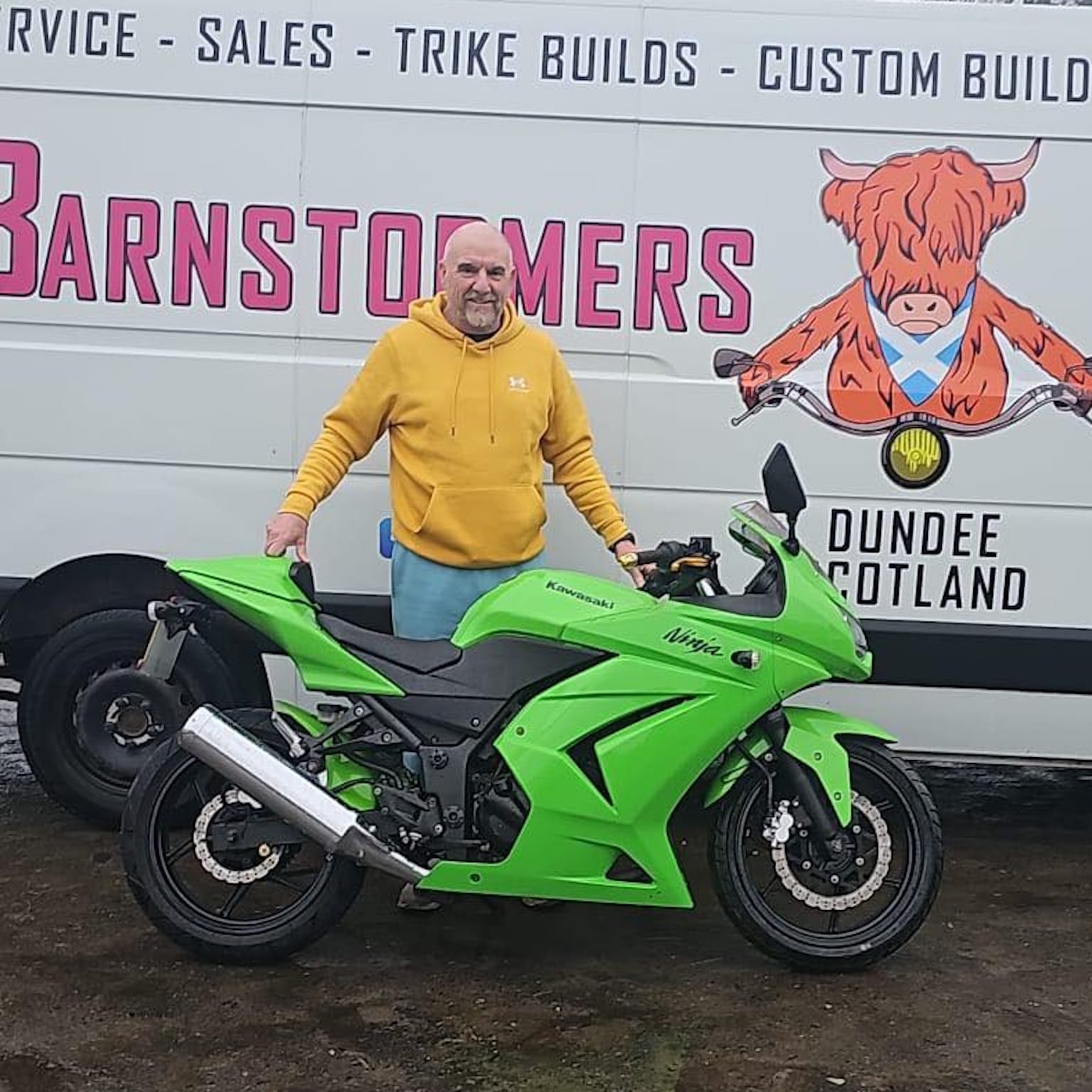 Winner with their Kawasaki Ninja 250